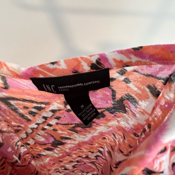 INC International Concepts Pink and Orange Tank Top - Picture 2 of 3